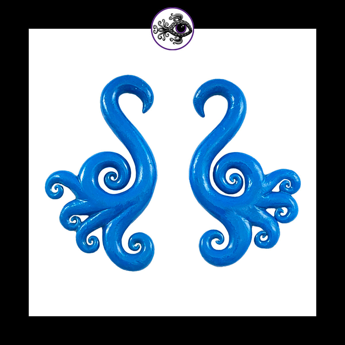 Spiral - Multi - 4g 5mm Blue - Handmade Clay Gauge Earrings