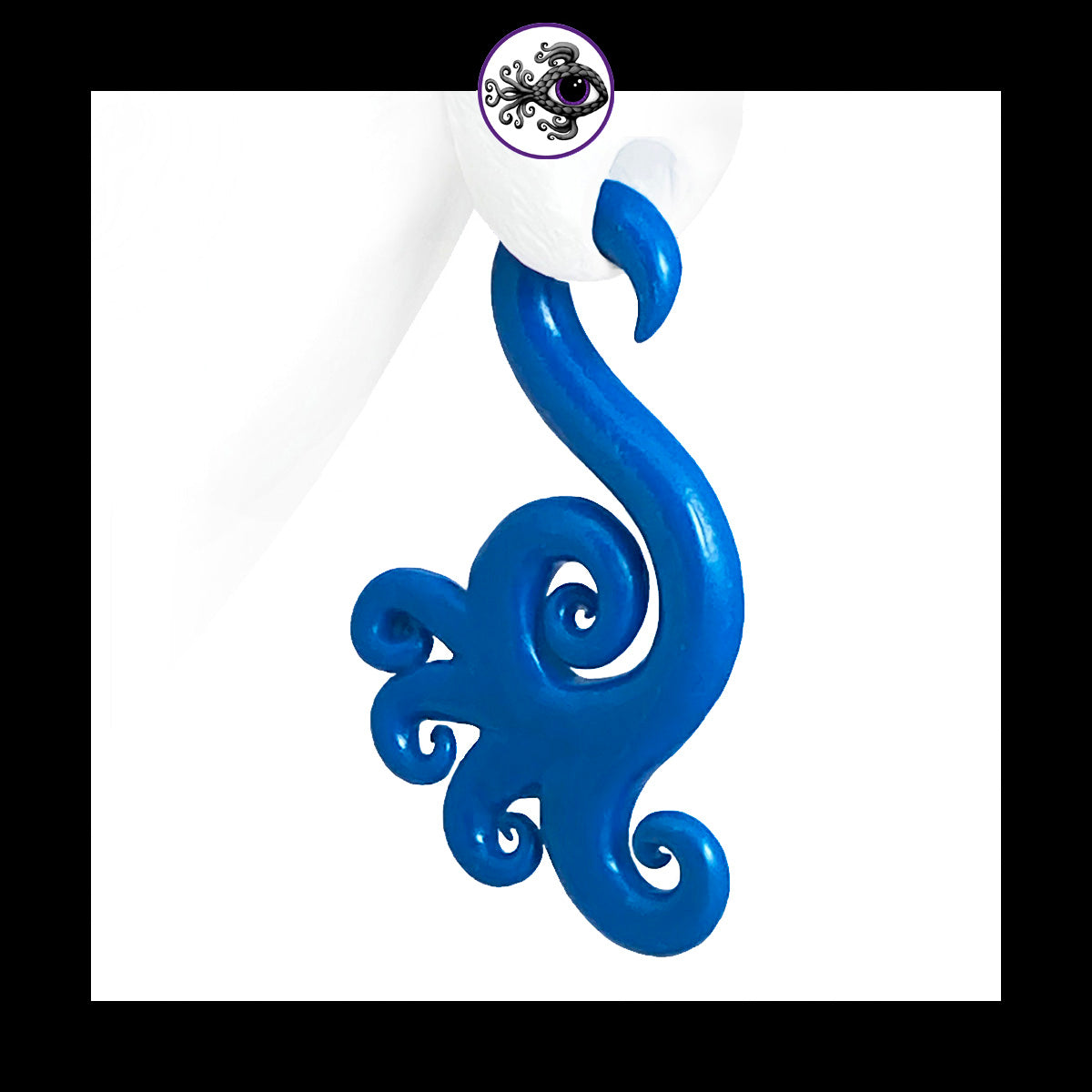 Spiral - Multi - 4g 5mm Blue - Handmade Clay Gauge Earrings