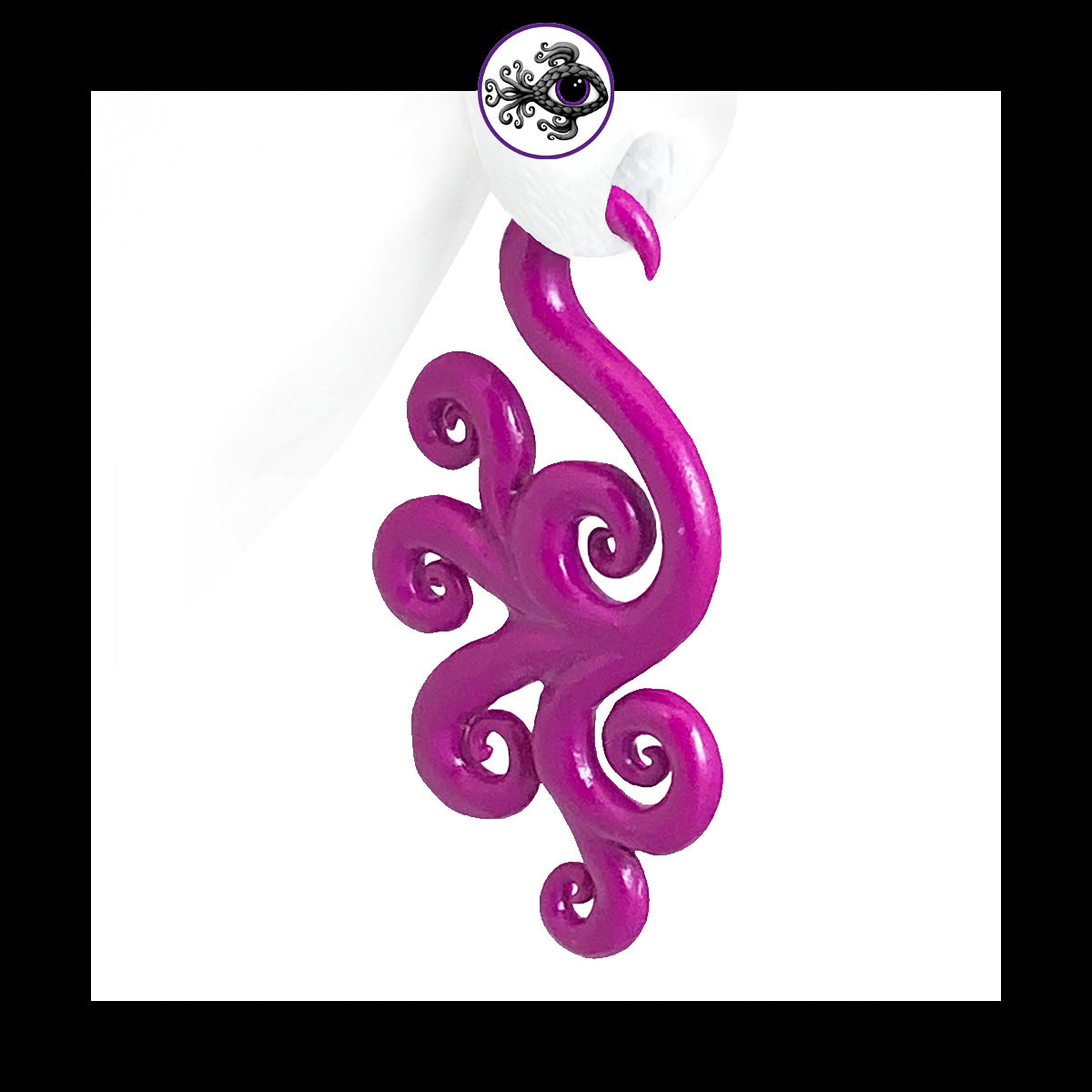 Spiral - Multi - 4g 5mm Magenta - Handmade Clay Gauge Earrings