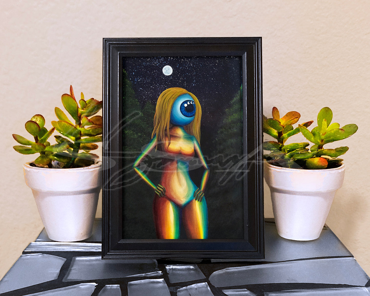 The Stripper Has No Navel - Print of Original Acrylic Painting