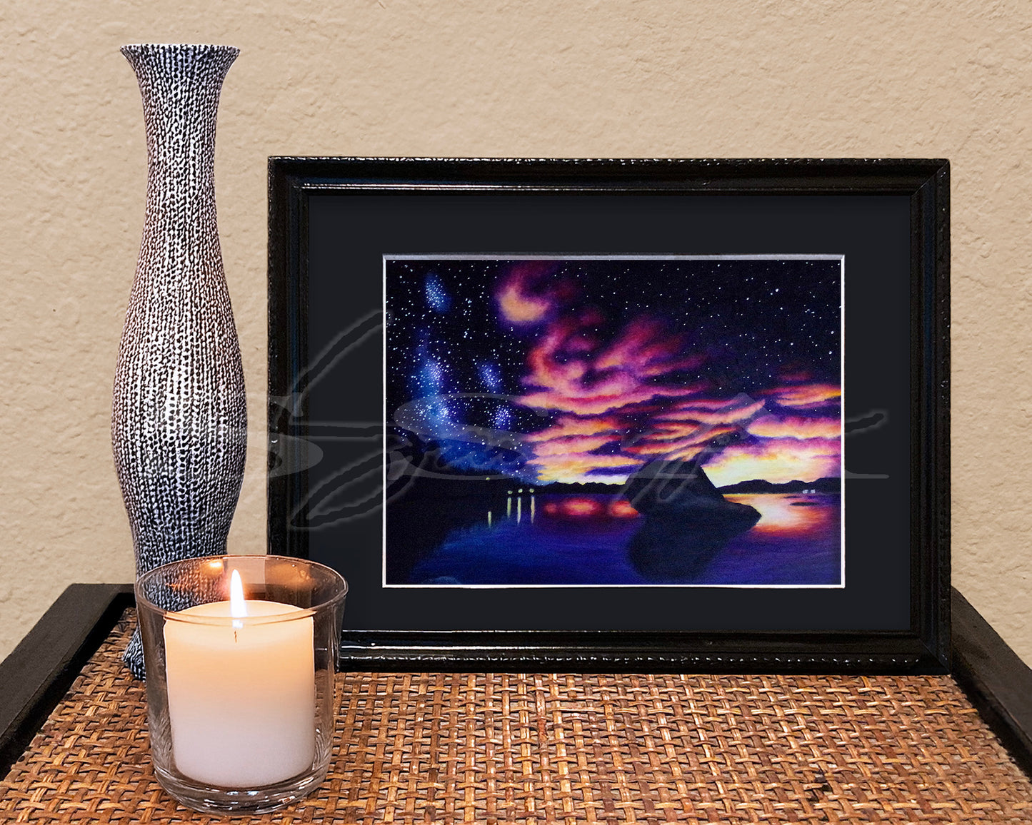 Tahoe Evening - Print of Original Oil Pastel Drawing
