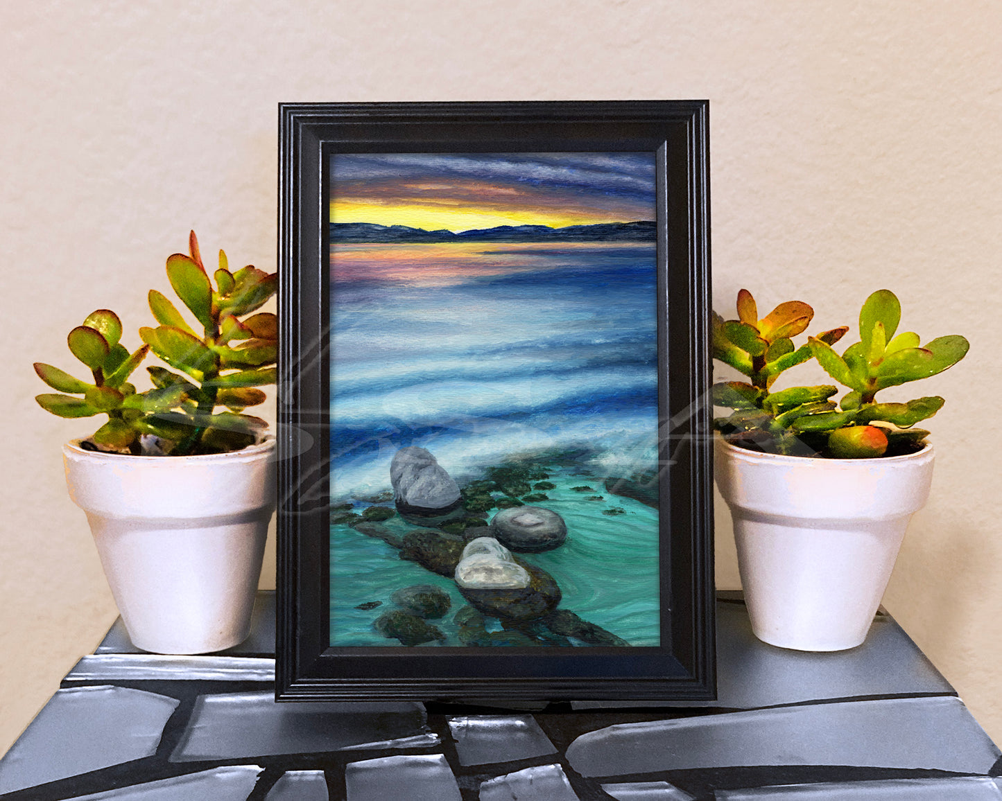 Tahoe Sunset - Print of Original Watercolor Painting