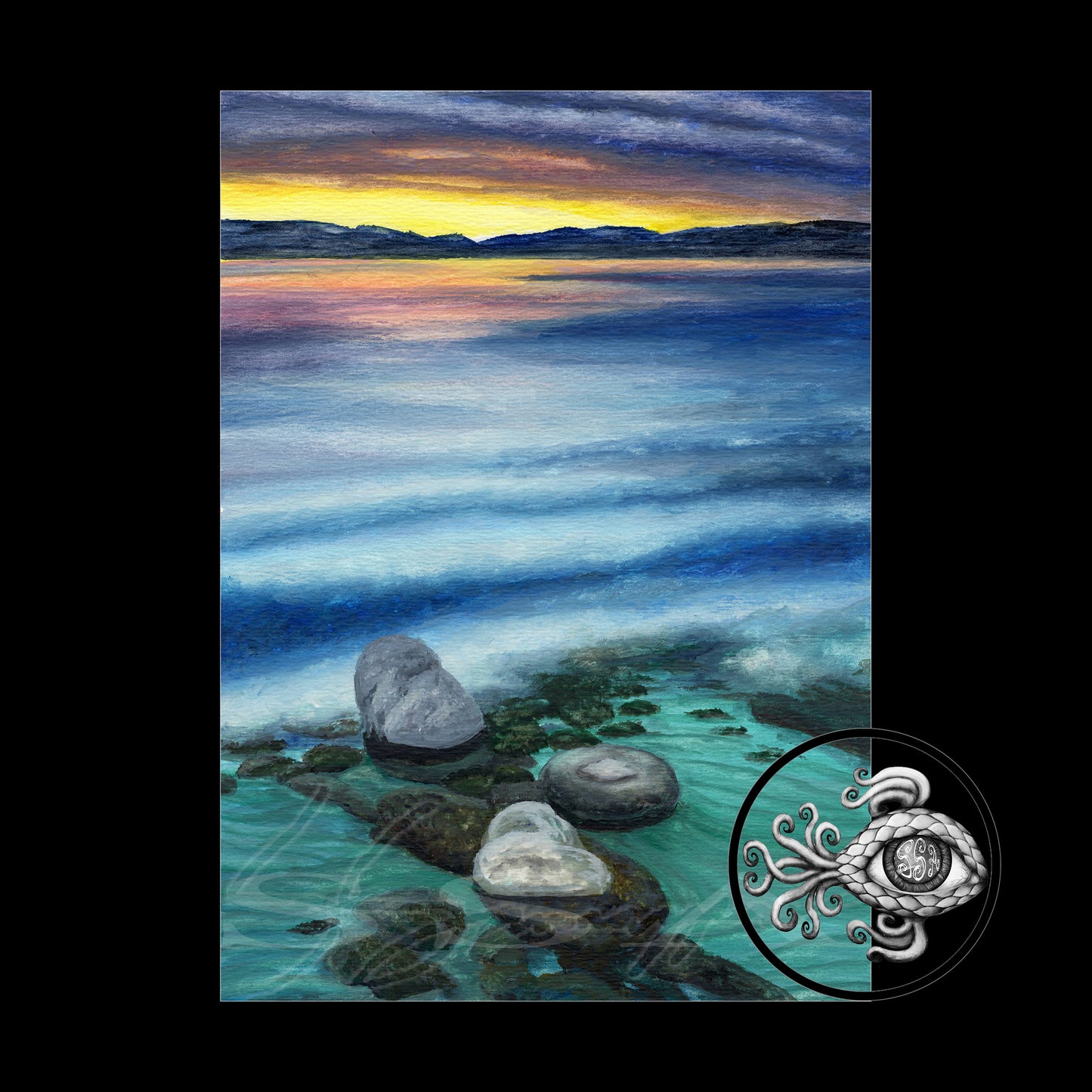 Tahoe Sunset - Print of Original Watercolor Painting