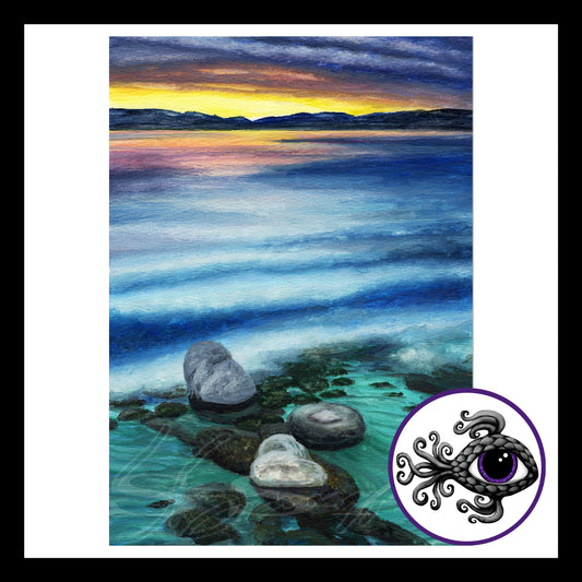 Tahoe Sunset - Print of Original Watercolor Painting
