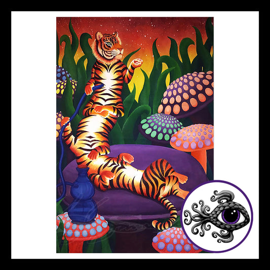 Ten Foot Tigerpillar - Print of Original Acrylic Painting