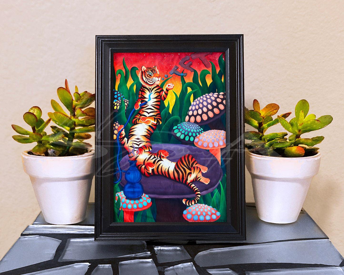 Ten Foot Tigerpillar - Print of Original Acrylic Painting