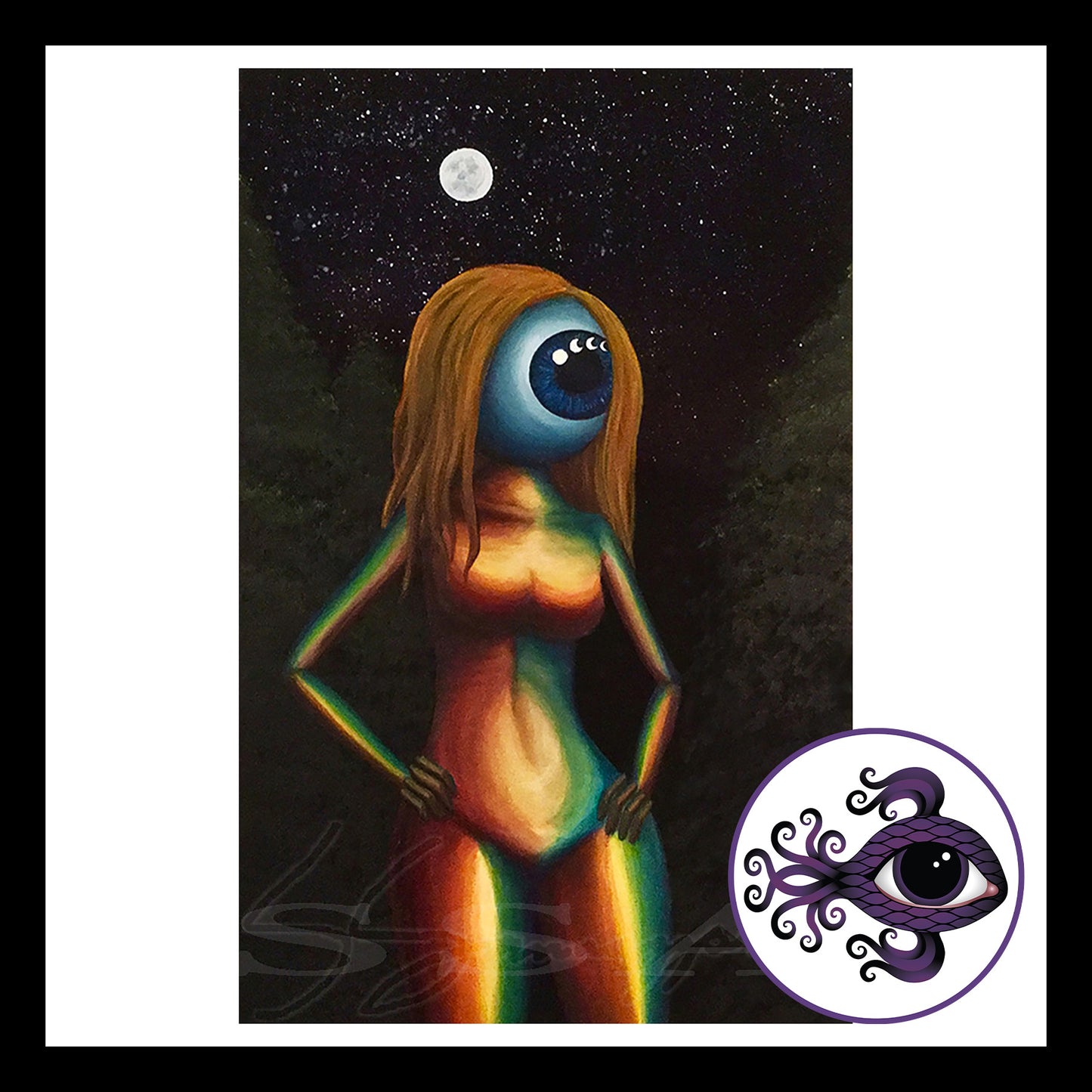 The Stripper Has No Navel - Print of Original Acrylic Painting