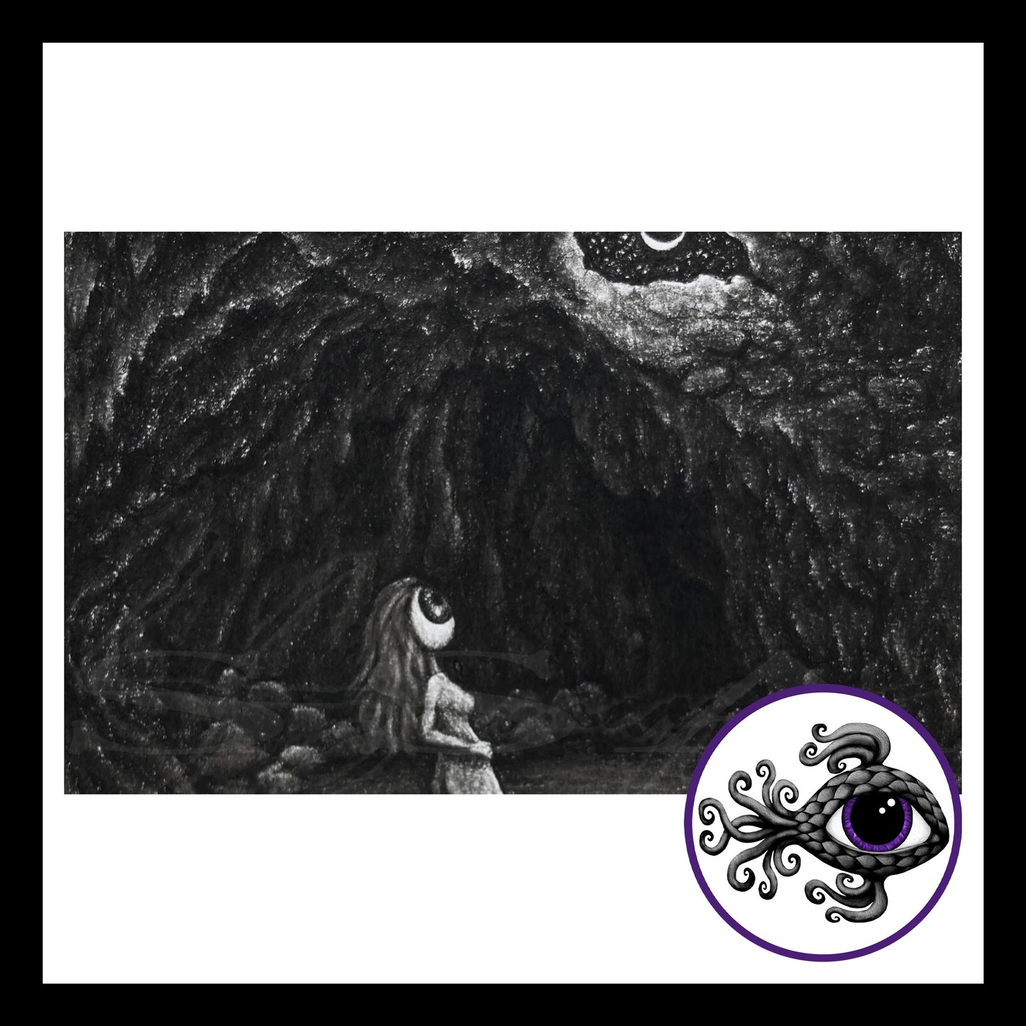 The Universe Smiles Upon You - Print of Original Charcoal Drawing