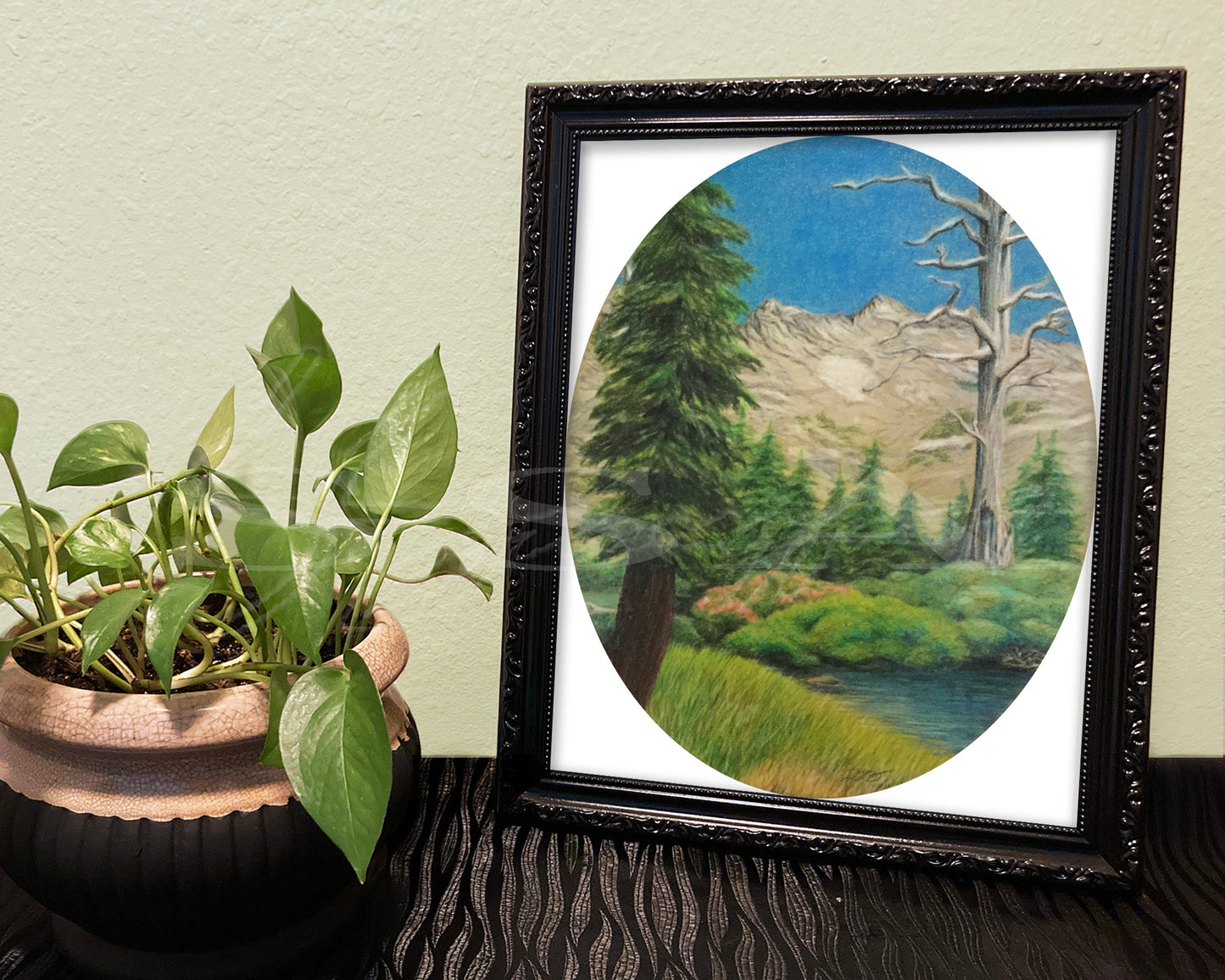 Twin Lakes - Print of Original Chalk Pastel Drawing