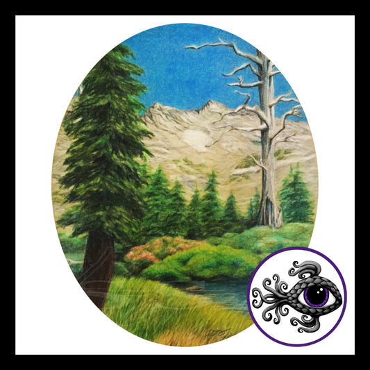 Twin Lakes - Print of Original Chalk Pastel Drawing